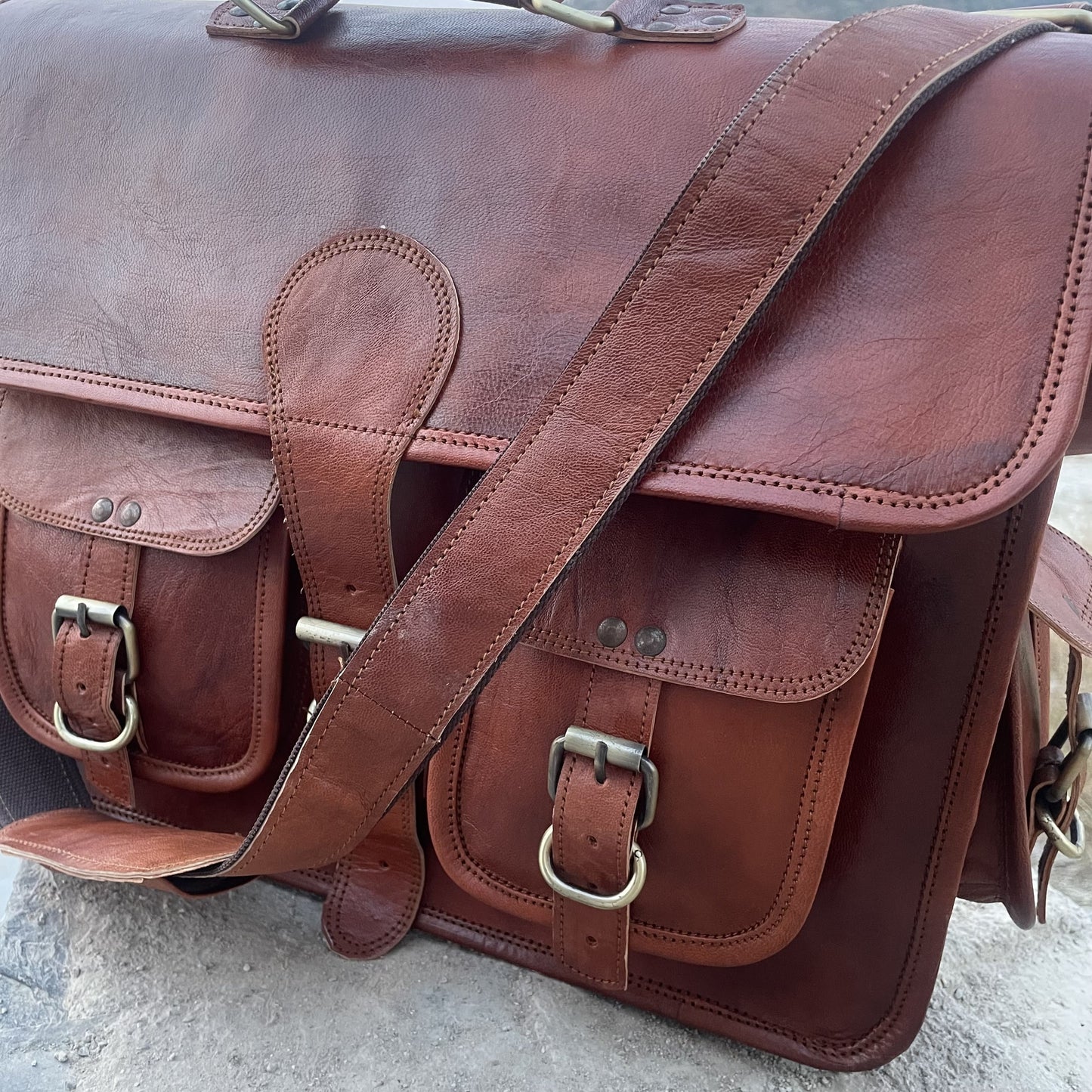 Leather Messenger Bag for Laptop Bag Briefcase, Leather Bag