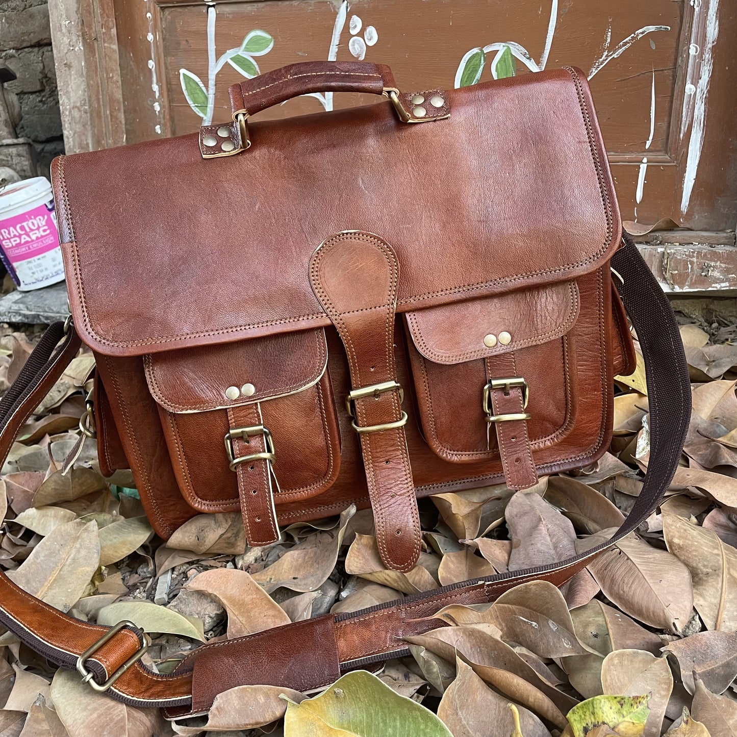 Leather Messenger Bag for Laptop Bag Briefcase, Leather Bag