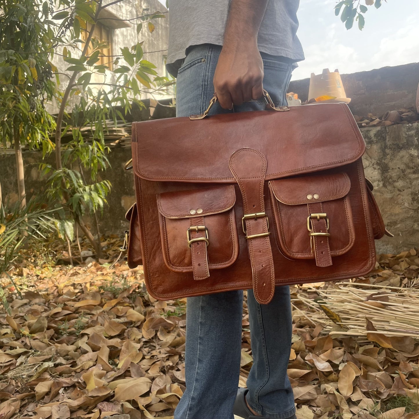 Leather Messenger Bag for Laptop Bag Briefcase, Leather Bag