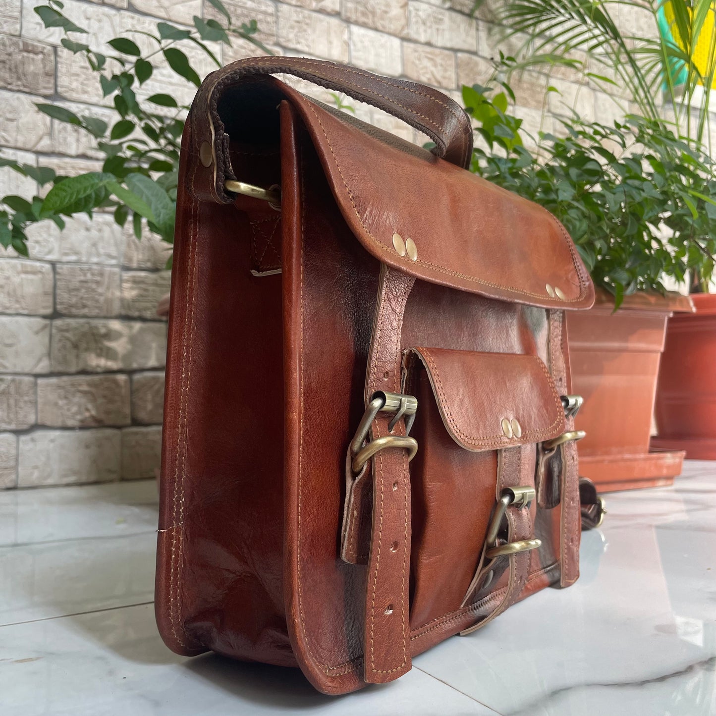 Leather Messenger Bag for Laptop Bag Briefcase, Leather Bag