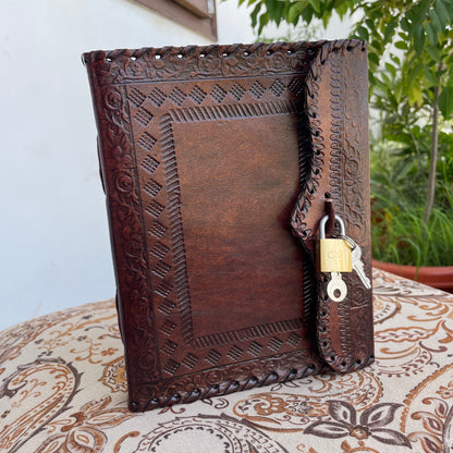 Handmade Journal With Lock And Key, Personalized Diary With Lock And Key - 200 Unlined- Lined Pages