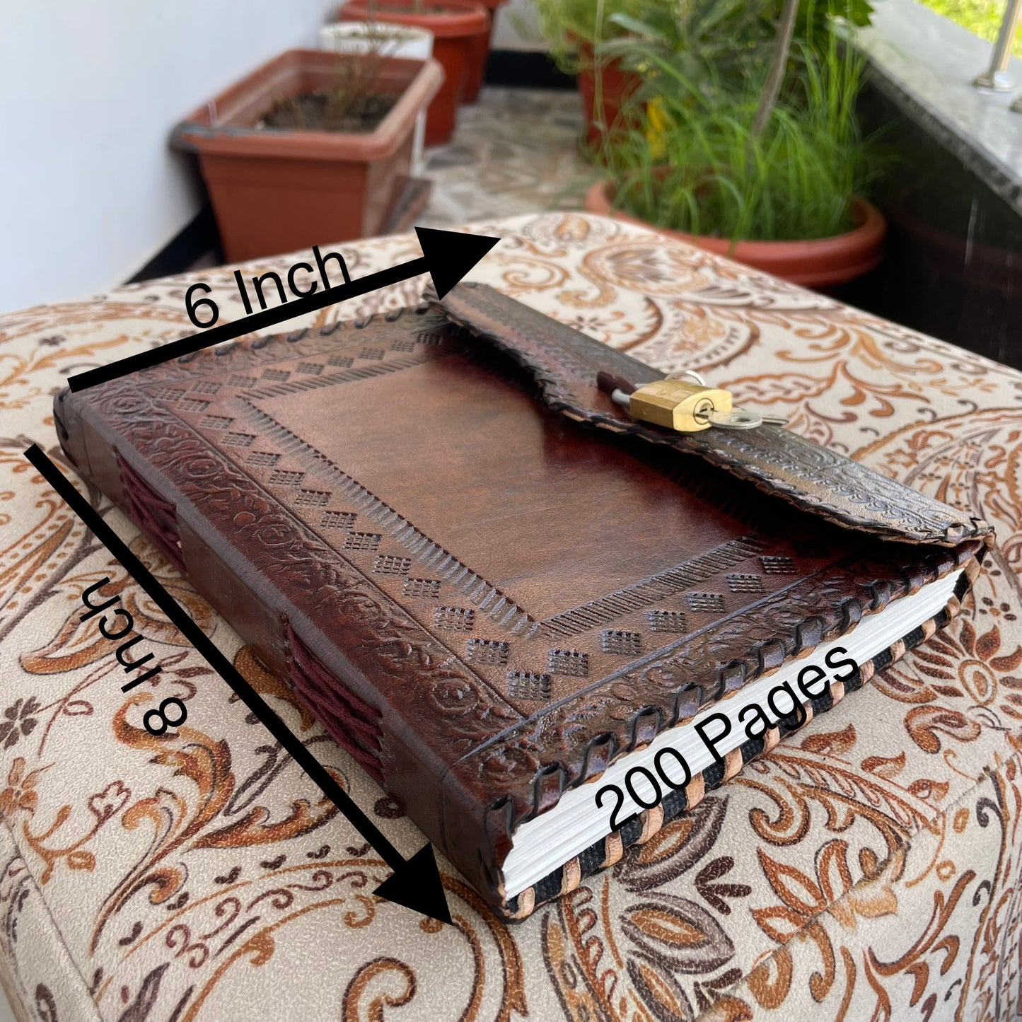 Handmade Journal With Lock And Key, Personalized Diary With Lock And Key - 200 Unlined- Lined Pages