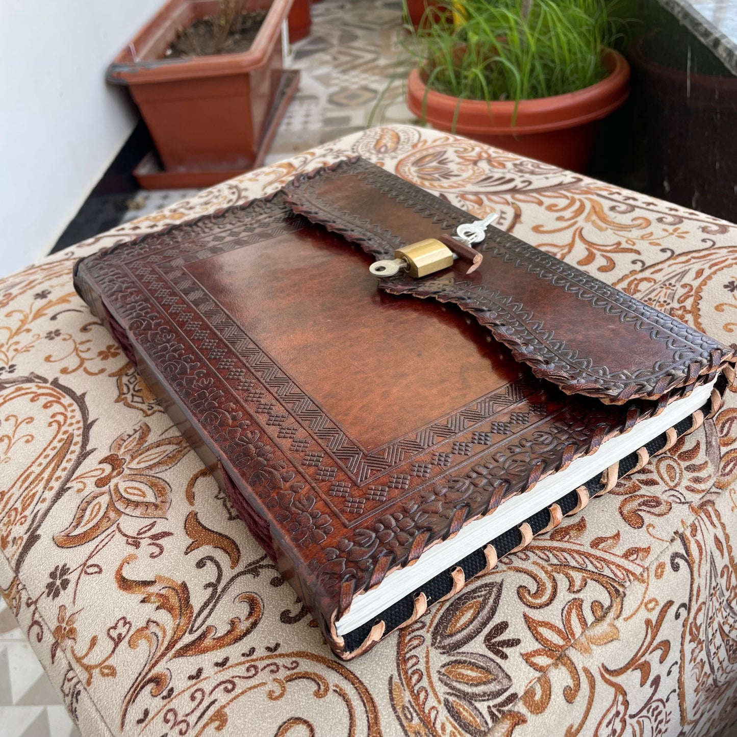 Handmade Journal With Lock And Key, Personalized Diary With Lock And Key - 200 Unlined- Lined Pages