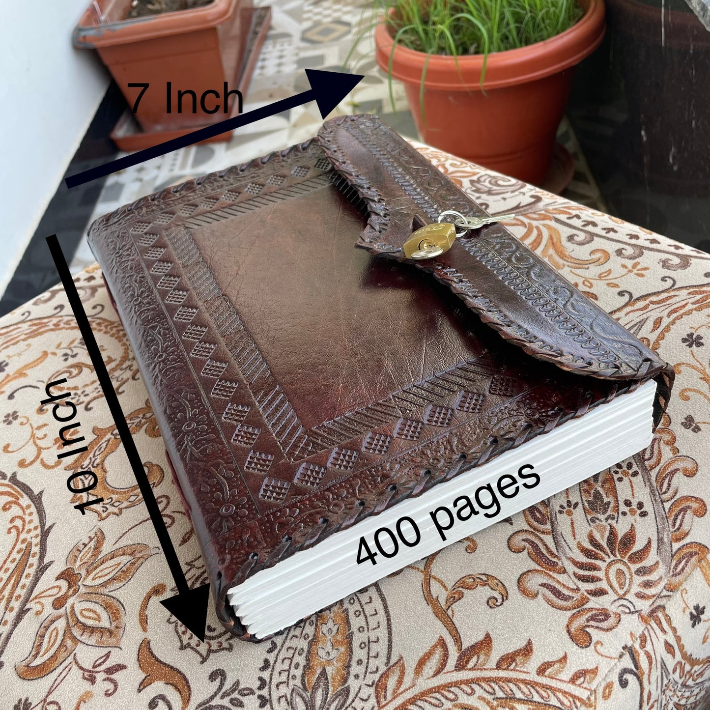 Handmade Journal With Lock And Key, Personalized Diary With Lock And Key- 400 Unlined- Lined Pages