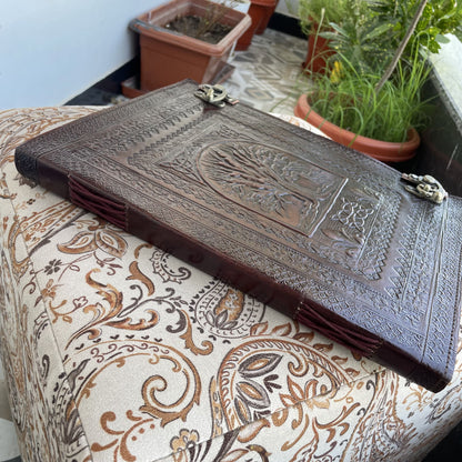 Tree Of Life Handmade Leather Journal, Leather Notebook - 400 Unlined- Lined Pages