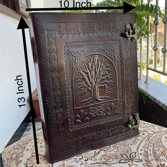 Tree Of Life Handmade Leather Journal, Leather Notebook - 400 Unlined- Lined Pages