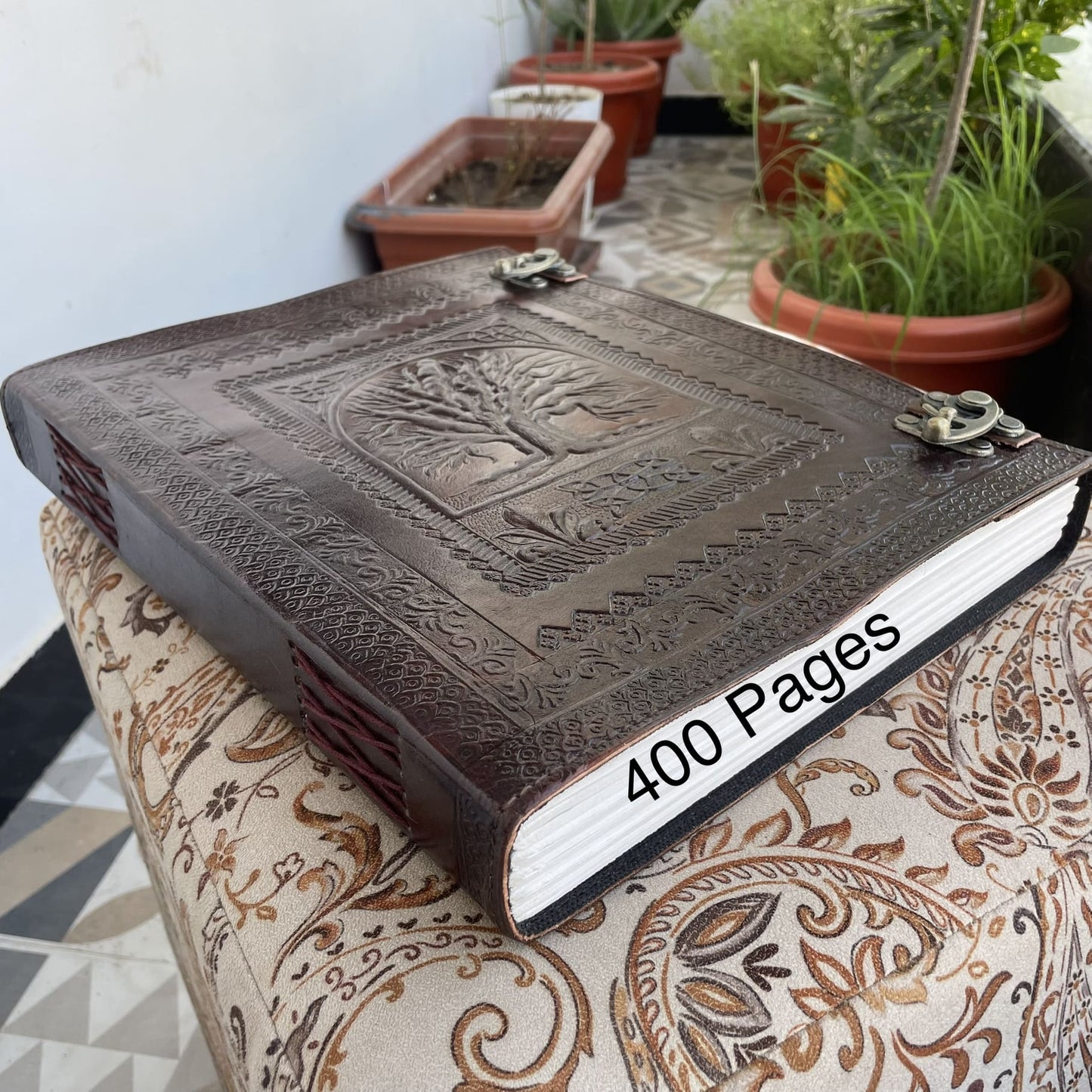 Tree Of Life Handmade Leather Journal, Leather Notebook - 400 Unlined- Lined Pages