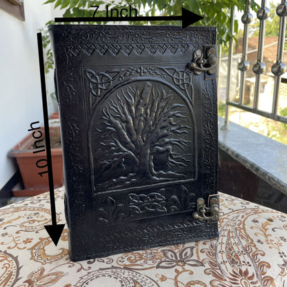 Tree Of Life Handmade Leather Journal, Leather Notebook - 400 Unlined- Lined Pages