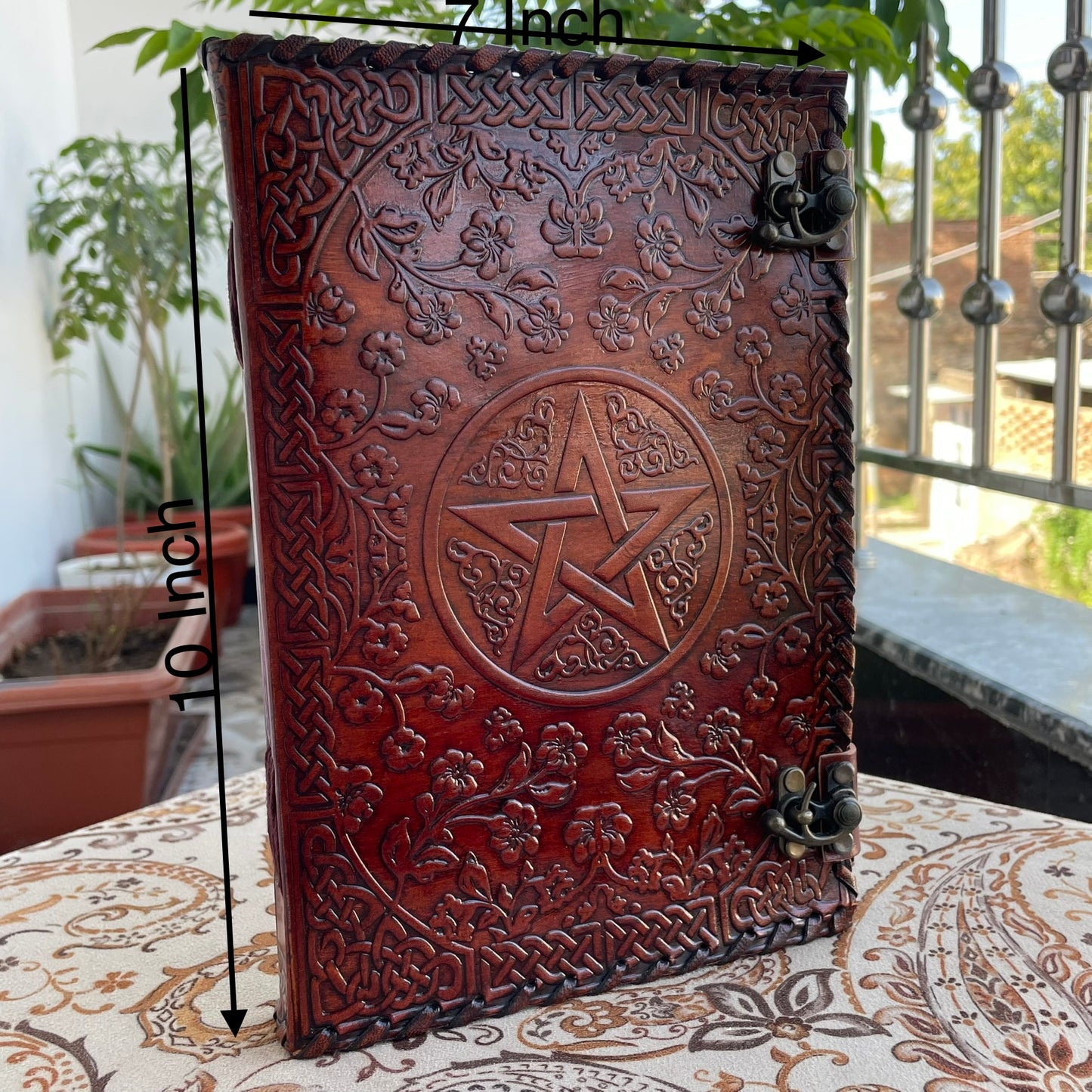 Personalized Leather journal Book Of Shadows, Pentagram Journal With Lined/Unlined Pages