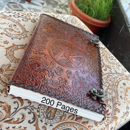 Personalized Leather journal Book Of Shadows, Pentagram Journal With Lined/Unlined Pages