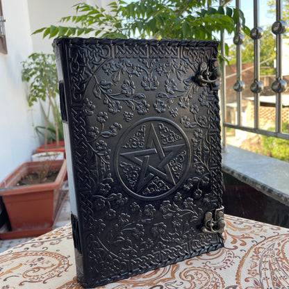 Personalized Leather journal Book Of Shadows, Pentagram Journal With Lined/Unlined Pages