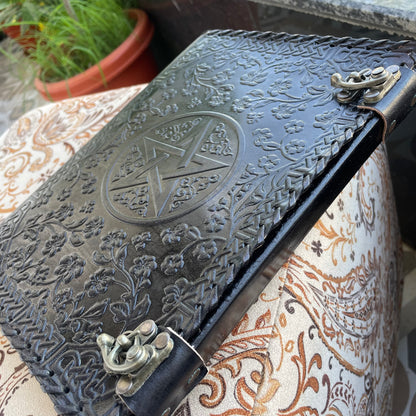 Personalized Leather journal Book Of Shadows, Pentagram Journal With Lined/Unlined Pages
