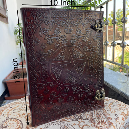 Personalized Leather journal Book Of Shadows, Pentagram Journal With Lined/Unlined Pages
