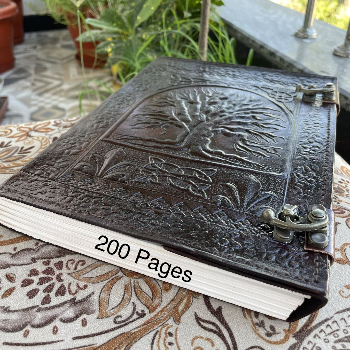 Tree Of Life Handmade Leather Journal, Leather Notebook - 200 Unlined- Lined Pages