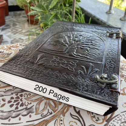 Tree Of Life Handmade Leather Journal, Leather Notebook - 200 Unlined- Lined Pages