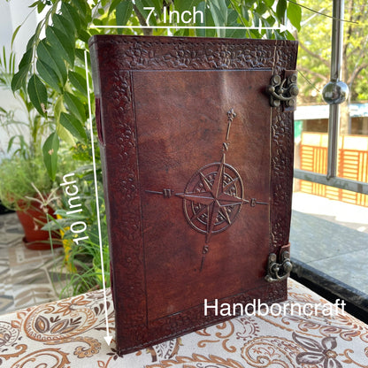 Leather Journal Compass Spell Book Of Shadow Journal With Lined/Unlined Pages