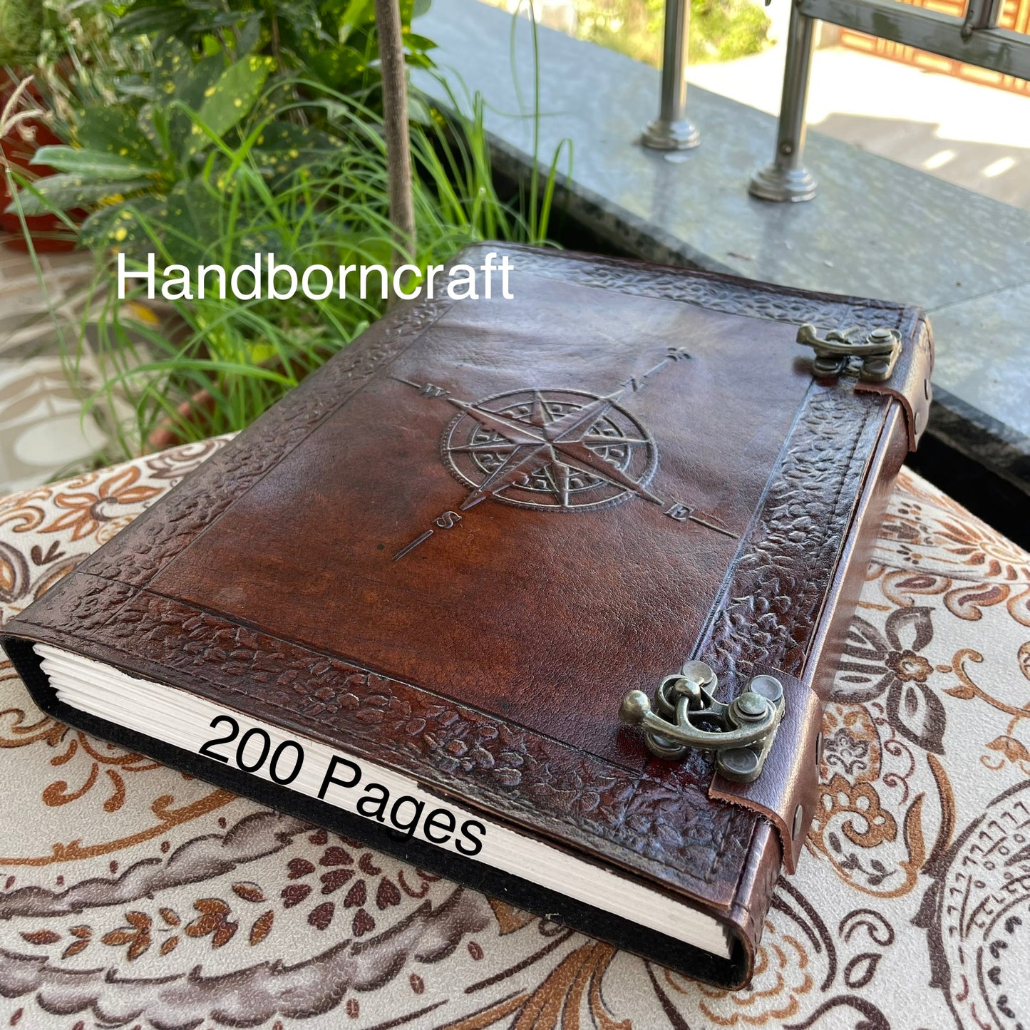 Leather Journal Compass Spell Book Of Shadow Journal With Lined/Unlined Pages