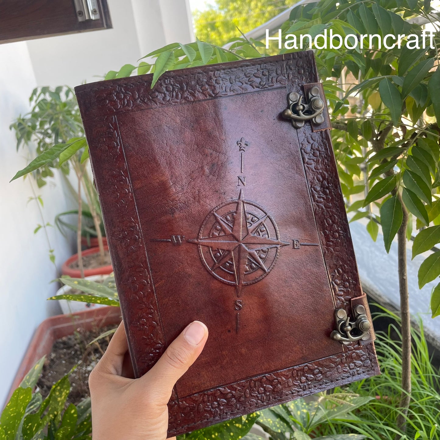 Leather Journal Compass Spell Book Of Shadow Journal With Lined/Unlined Pages