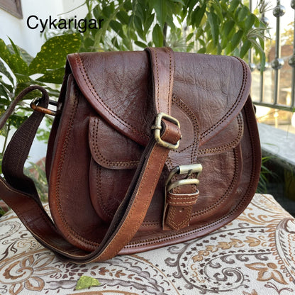 Handmade Leather Crossbody Bag For Women