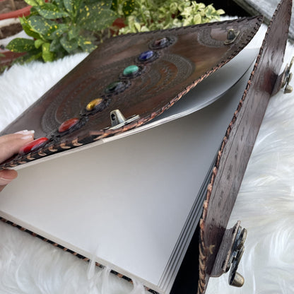 Handbound Leather Journal, Leather Notebook -400 Unlined- Lined Pages