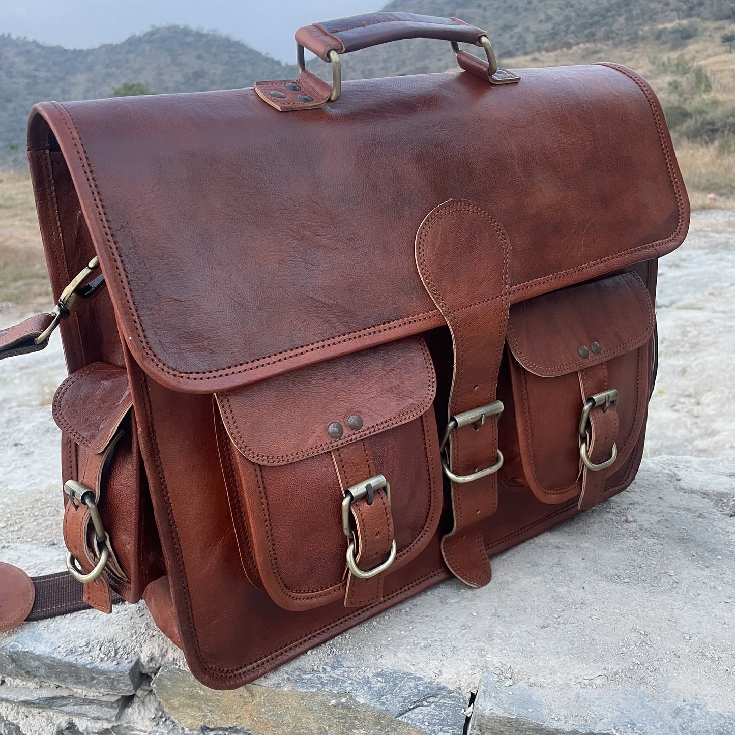 Leather Messenger Bag for Laptop Bag Briefcase, Leather Bag