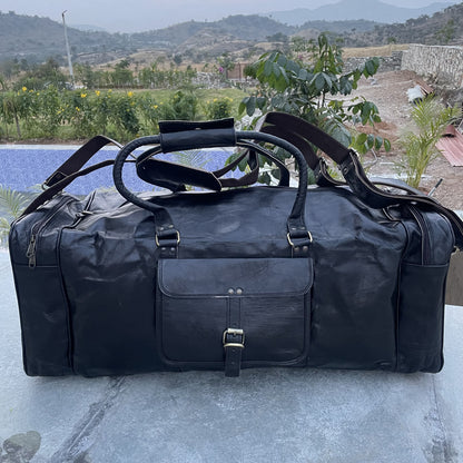 Handmade Personalized 20, 24, 30, 32 Inch Leather Duffle Bag