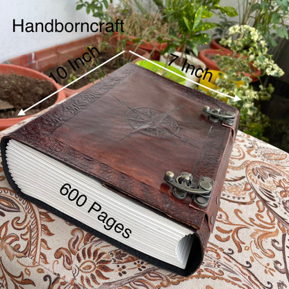 Leather Journal Compass Spell Book Of Shadow Journal With Lined/Unlined Pages