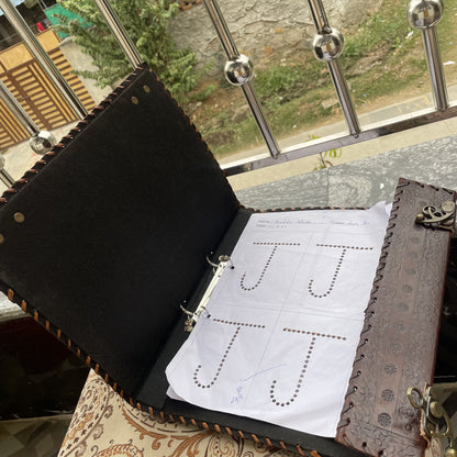 Leather Ring Binder, Tree Of Life 8.5 X 11 Inches Size A4 Document Holder