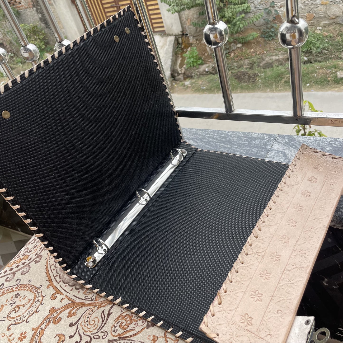 Leather Ring Binder, Tree Of Life 8.5 X 11 Inches Size A4 Document Holder