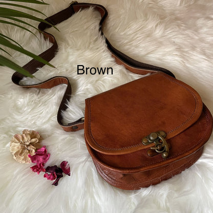 Handmade Leather Crossbody Bag For Women