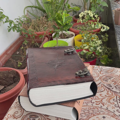 Leather Journal Compass Spell Book Of Shadow Journal With Lined/Unlined Pages